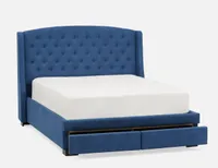 RAVEL tufted upholstered wingback king-size bed with storage