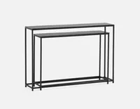 ALLAIRE set of 2 aluminum and iron nesting tables