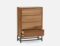 CLARENCE walnut veneer 4-drawer chest