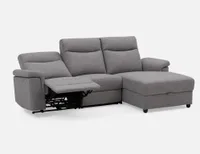 ROGER left-facing power-reclining sectional sofa with storage