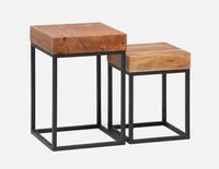 RIVKA set of 2 acacia wood nesting tables