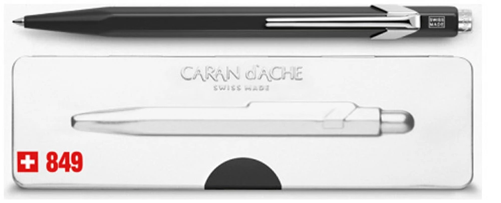 Stylo bille Caran d'Ache, série Office line 849 Noir mat Popline