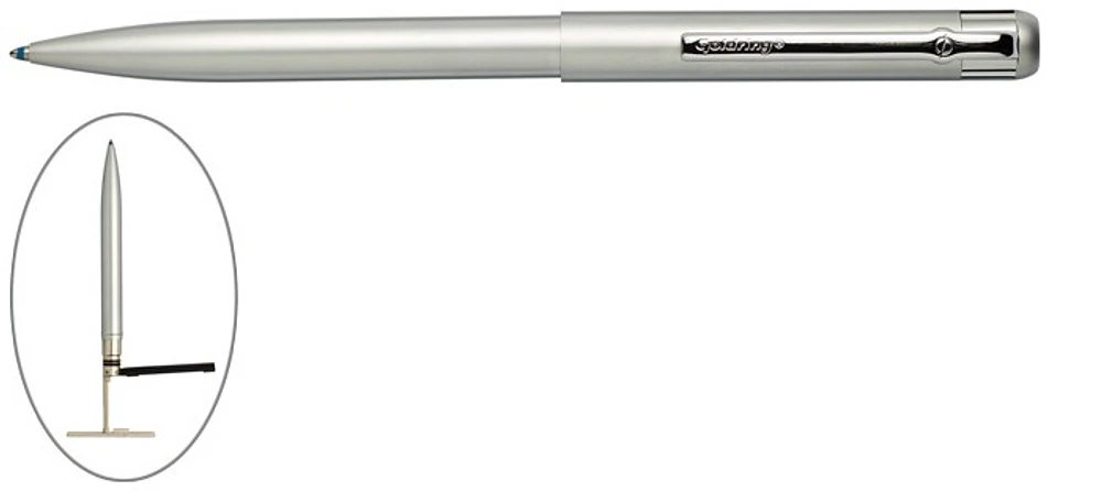 Stylo bille avec tampon (estampe) Trodat, Série Goldring Style Argent