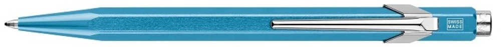 Stylo bille Caran d'Ache, série Office Metal-X Turquoise