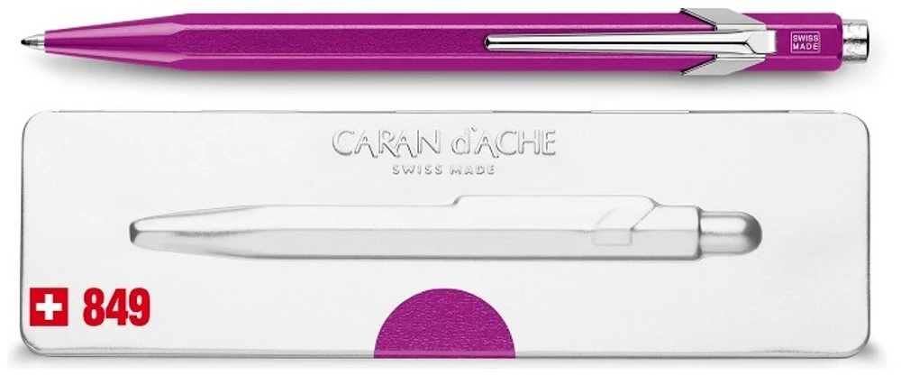 Stylo bille Caran d'Ache, série 849 Popline Metal-X Violet