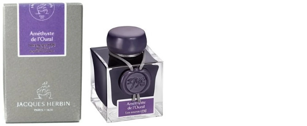 Bouteille d'encre Jacques Herbin, série 1798 Ink Encre Amethyste De L'Oural