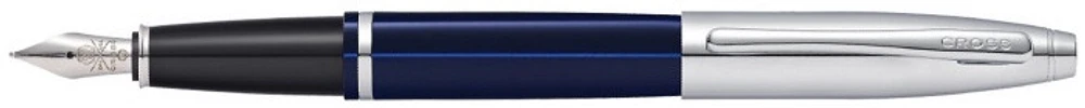 Stylo plume Cross, série Calais Bleu/Chrome 