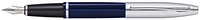 Stylo plume Cross, série Calais Bleu/Chrome 