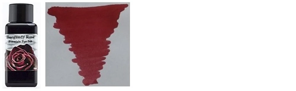 Bouteille d'encre Diamine, série Flower Encre Burgundy Rose 30ml