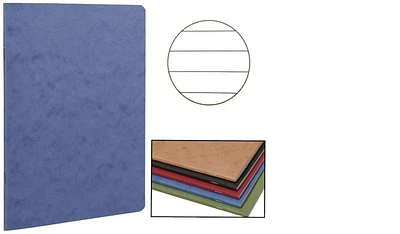 Cahier piqué (A5) Clairefontaine, série Age Bag Bleu (148 mm x 210 mm, ligné)