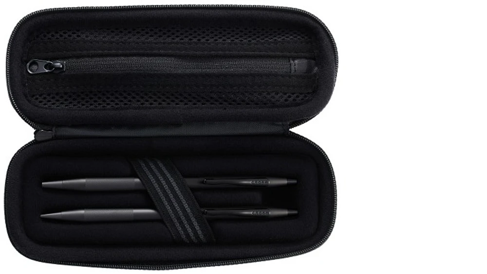 Ensemble stylo bille, porte mine (0.7mm) & étui Cross, série Classic Century PVD noir