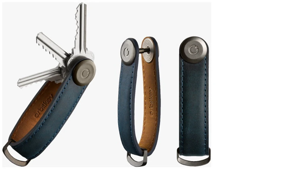 Organisateur de clé Orbitkey, série Crazy Horse Bleu (Marine Blue)