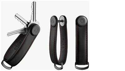 Organisateur de clé Orbitkey, série Crazy Horse Noir/Rouge (Obsidian Black/Red)