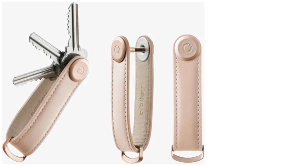 Organisateur de clé Orbitkey, série Leather Rose pâle (Blush)