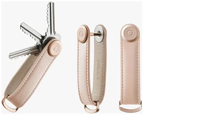 Organisateur de clé Orbitkey, série Leather Rose pâle (Blush)
