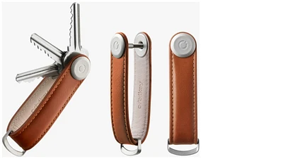 Organisateur de clé Orbitkey, série Leather Brun cognac (Cognac/Tan)