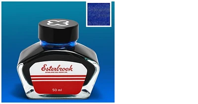 Bouteille d'encre Esterbrook, série Encres Encre Aqua bleu* (*Shimmer Aqua - 50ml)