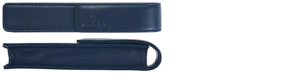 Étui pour stylo Cross, série Leather Bleu nuit (Simple)