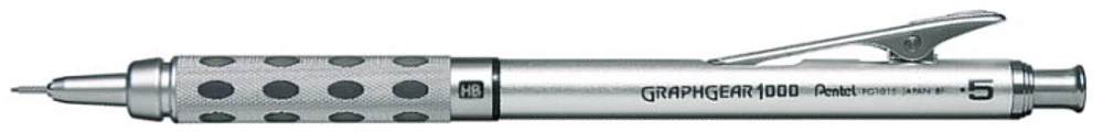Porte-mine Pentel, série GraphGear 1000 Argenté & Noir 0.5mm