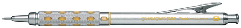 Porte-mine Pentel, série GraphGear 1000 Argenté & Jaune 0.9mm