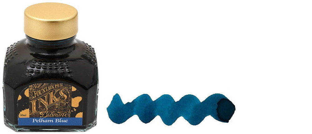 Diamine Ink bottle, Guitar Theme series Pelham Blue ink (80ml)