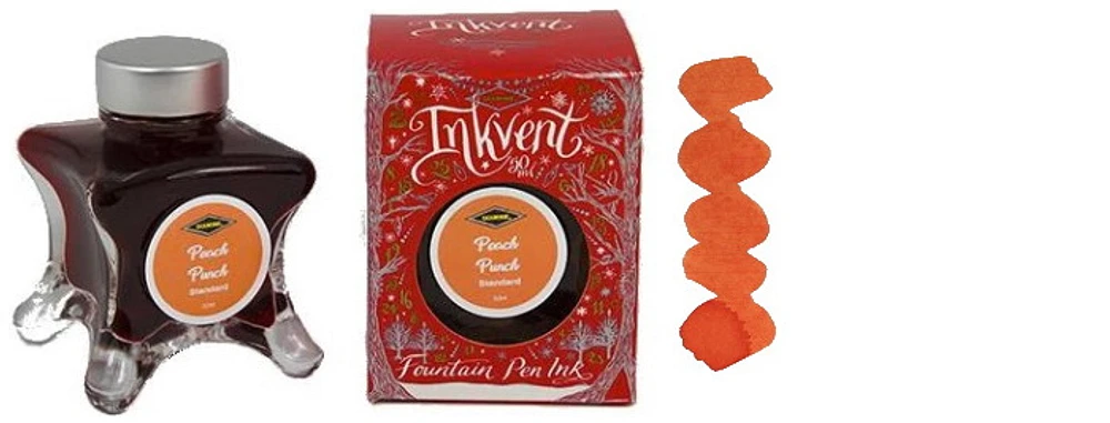 Bouteille d'encre Diamine, série Inkvent Red Edition Encre Peach Punch (50ml)