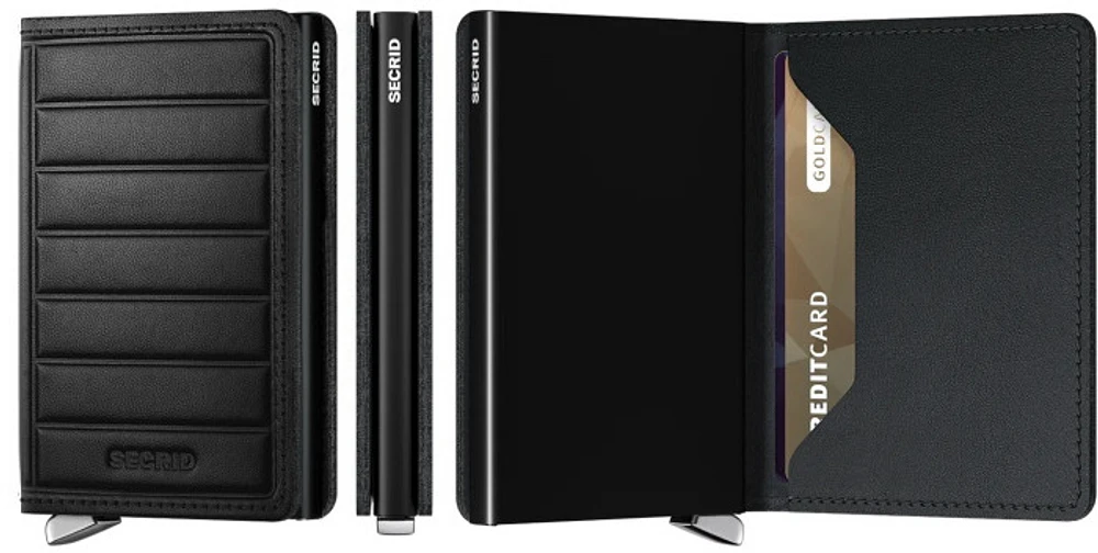 Secrid Card case, Premium Slimwallet series Black (Emboss Lines Black)