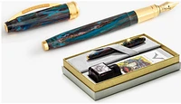 Ensemble stylo plume Visconti, série Édition Spéciale Van Gogh Bleu & mauve (Oiran - avec bouteille d'encre)