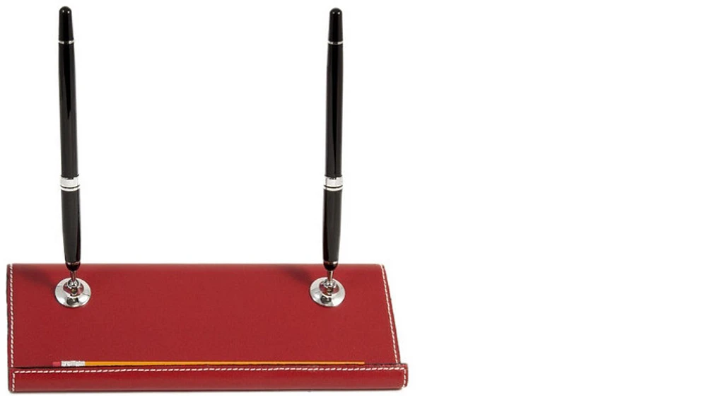 Stylos sur base Bey-Berk, série Bureau Noir CT/Cuir rouge (Double)