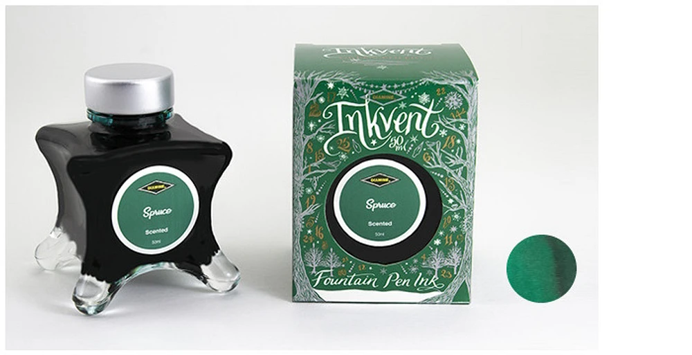 Bouteille d'encre Diamine, série Inkvent Green Edition Encre Spruce (50ml)