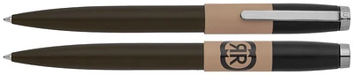 Stylo bille Cerruti 1881, série Brick Kaki, beige & noir