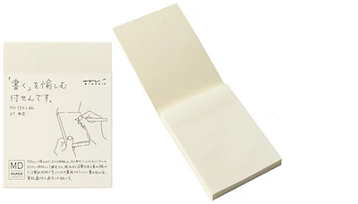 Midori Notepad (A7), MD Sticky Memo Pad series Cream (Blank, 76mm x 102mm)