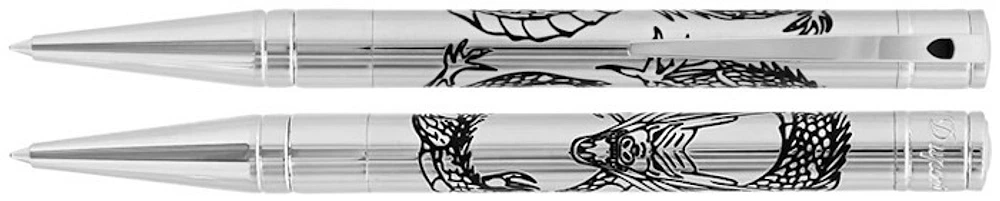 Stylo bille Dupont, S.T., série D-Initial Chrome (Dragon)