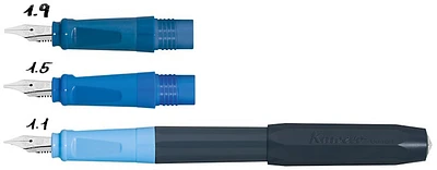 Kaweco calligraphy fountain pen set, Perkeo Calligraphy series Blue & Gray