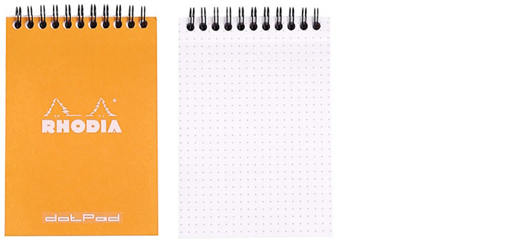 Rhodia Note pad, Basics series Orange (#13-Wirebound-Dot grid)