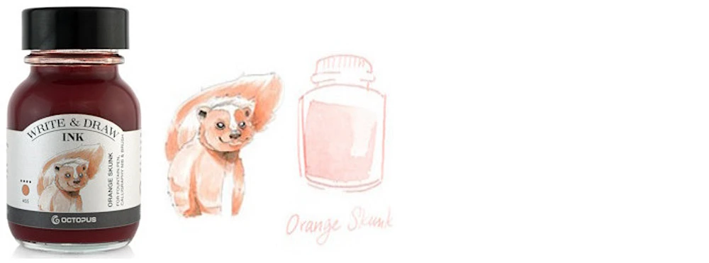 Octopus Fluids Ink bottle, Write & Draw Ink series Orange ink (Skunk) - 50ml