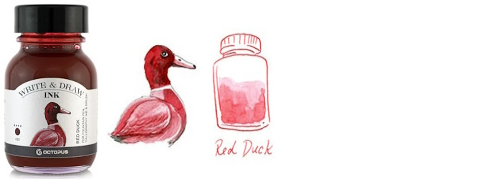 Octopus Fluids Ink bottle, Write & Draw Ink series Red ink (Duck) - 50ml