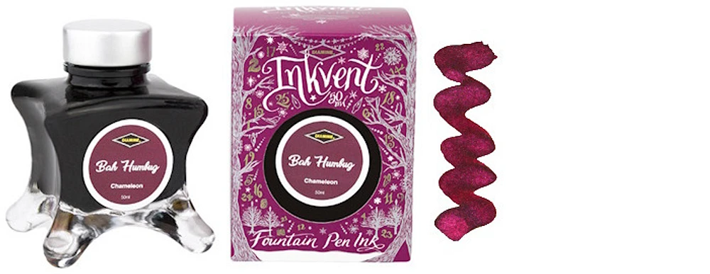 Diamine Ink bottle, Inkvent Purple Edition series Bah Humbug ink (50ml)
