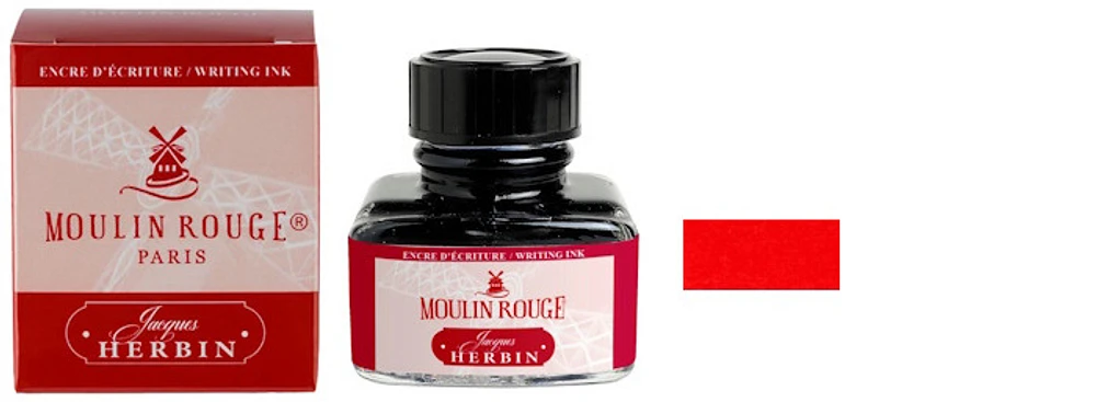 Bouteille d'encre Jacques Herbin, série Collection Paris Encre Moulin Rouge - 30ml