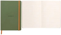 Carnet de notes (A5) Rhodia, série Rhodiarama A5 Vert* (Couverture souple, 148 mm x 210 mm, ligné)