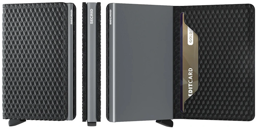 Secrid Card case, Slimwallet Cubic series Black-Titanium