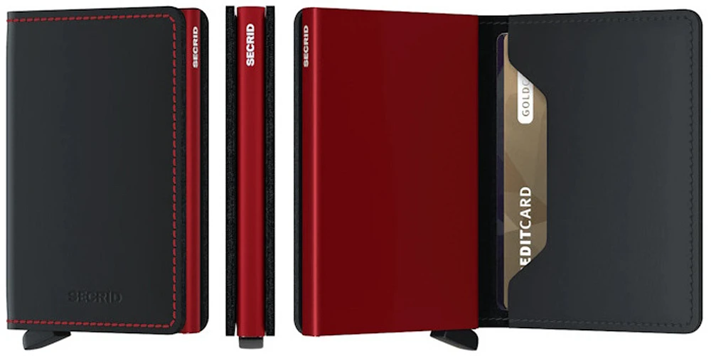 Porte-cartes Secrid, série Slimwallet Matte Noir & Rouge