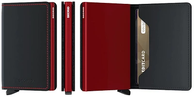 Porte-cartes Secrid, série Slimwallet Matte Noir & Rouge