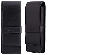 DiLoro Pen pouch, Leather Pen Holder (Triple) series Black