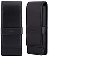 DiLoro Pen pouch, Leather Pen Holder (Triple) series Black