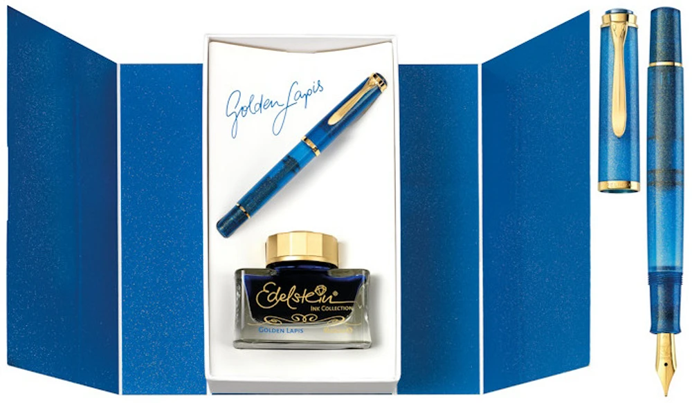 Ensemble stylo plume Pelikan, série Édition Spéciale Classic M200 Golden Lapis