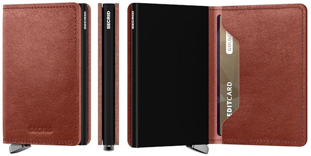 Porte-cartes Secrid, série Premium Slimwallet Brun (Basco Brown)