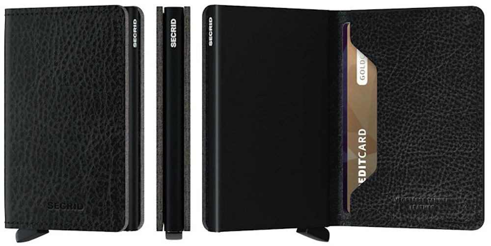 Porte-cartes Secrid, série Slimwallet Veg Noir (Black-Black)