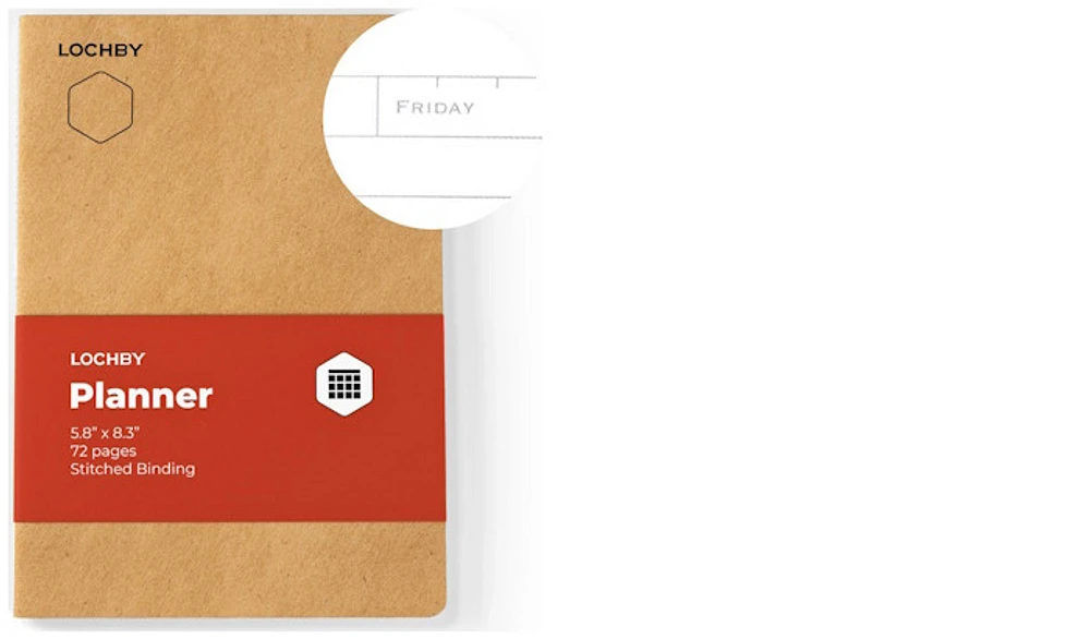 Recharge de carnet A5 Lochby, série Accessoires Blanc (Planificateur)