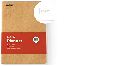 Recharge de carnet A5 Lochby, série Accessoires Blanc (Planificateur) 